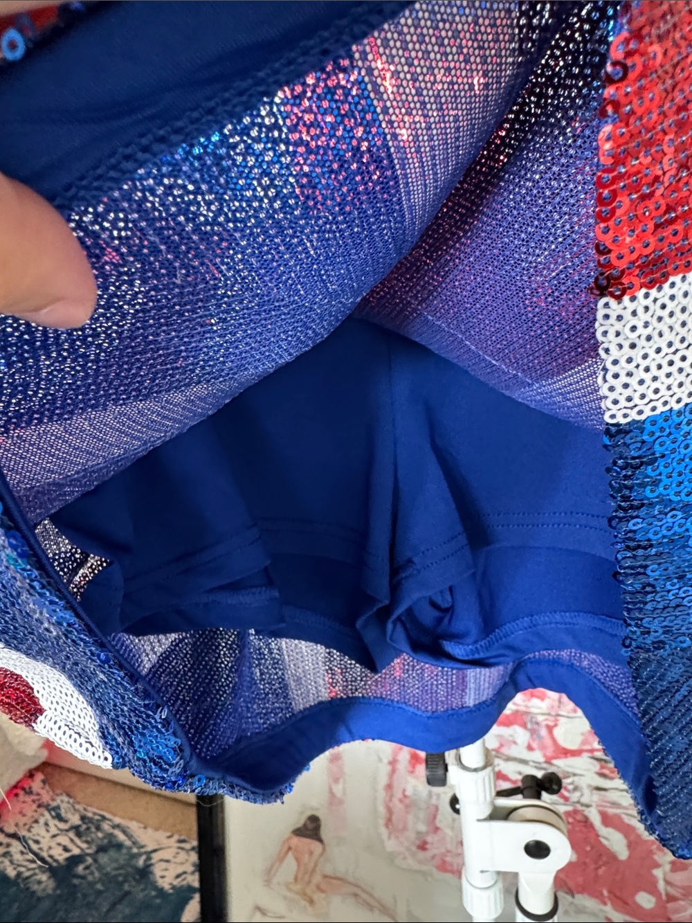 Sequin Union Jack Mini Skort - Red, White & Blue - Picture 4 of 6